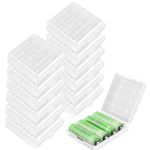 KEEPOW 12 Pcs Clear Color AAA/AA Battery Storage Case/Holder/Box