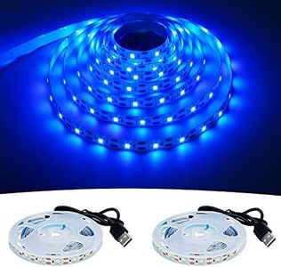 KXZM 5V USB Blue 460-465nm LED Strip Light USB Powered 13.12ft/4M 240LEDs Flexible SMD2835 High Brightness No-Waterproof IP20 LED Tape Lights(2pcs x 6.6ft)