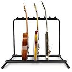 Pyle, Multi Guitar Stand - 7 holder, Foldable –Guitar Rack, Guitar Stand Floor, Multi Guitar Stand - Holder, Portable - Guitar Stand for Multiple Guitars, W/ No Slip Rubber Padding & Guitar Bag, Black