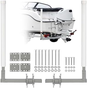 Garvee Adjustable 40" Boat Trailer Guide Poles, 2PCS Rustproof Galvanized Steel with PVC Protection, 43" Height, Flexible Installation for Easy Loading of Ski, Fishing & Sailboats