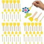 30Pcs Foam Brush,Sponge Brush Round Sponge Stippler Paint Tools for Graffiti, Round Sponges Brush Set, Washable Foam Paint Brushes for Arts and Crafts DIY Painting(4 Sizes)