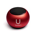 Fashionit U Mini Speaker | Stylish Portable Wireless Bluetooth 5.0 with Built-in Mic & Remote Shutter | Perfect Mini Speaker for Home, Parties, Activities! Small Device, Rich Sound | Red