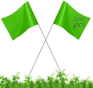 200Pack Green Marking Flags, JIZHGRAD Yard Flgas,15x4x5 Marker Flags, Lawn Flags,Dog Training Flags,Survey Flags, Landscape Flags, Sprinkler Flags, Surveyor Flags, Stake Flags