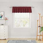 Valance Curtains Living Room Linen Textured Bedroom Window 14 inches Long Burgundy Red Kitchen Short Small Mini Window Curtain Toppers Valance 1 Panel Rod Pocket 72"x14"