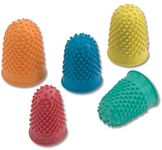 LGT 5 Sizes Rubber Finger Tips 5 Colors Rubber Finger Thimbles Thimblette Rubber Finger Pads for Money Counting, Writing, Sorting Task to Protect Finger Tip & Gripping Aid (5)