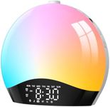 LIORQUE Sunrise Alarm Clock, Wake Up Light Alarm Clock with Sunrise/Sunset Simulation, 8 Colors, 22 Natural Sounds, Dual Alarms, Snooze, FM Radio, Light Up Alarm Clock Bedside