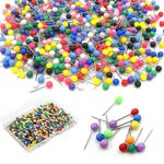 Push Pins for Cork Board, 1000pcs Map Tacks Push Pin Coloured Small Plastic Round Head Map Thumb Tack for Bulletin Cork Board