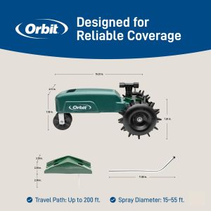 Orbit Traveling Sprinkler – Green Lawn Watering System