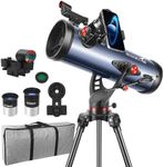 HUGERSTAR Telescope, 130AZ Newtonian Reflector Telescope for Adults High Powered, Professional Telescopes for Adults Astronomy Beginners Comes with Phone Adapter, Tripod, Moon Filter and Carry Bag