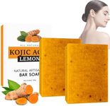 2PCS Turmeric Soap - Natural Kojic Acid Soap for Skin Li_ghtening - Body & Face Kojic Acid Soap Original - Handmade Tumeric Soap for Acne, Dark Spots, Smooth Skin, Moisturizing (200g (Pack of 2))