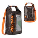 Pelican Marine IP68 Waterproof Dry Bag 5L - Roll Top Waterproof Backpack w/ Phone Case/ Pouch - Boating & Kayak Accessory - Essentials for Camping Swimming Beach Fishing Rafting Travel - Hunter Camo