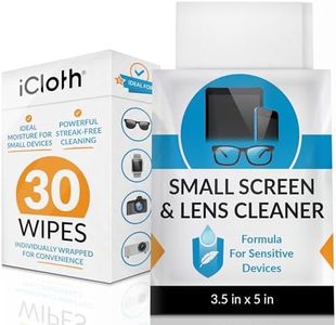iCloth Lens and Screen Cleaner Pro-Grade Individually Wrapped Wet Wipes, Wipes for Cleaning Small Electronic Devices Like Smartphones and Tablets, Box of 30, White