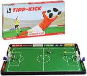 TIPP-KICK Junior Cup Soccer Tabletop Game Set – Large Felt Field with Borders, 2 Metal Kickers, 2 Goalkeepers, Goals and Balls – German Family Soccer Toy for Kids and Adults, Portable Sports Fun