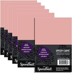 Speedball Speedy-Carve Block Printing Carving Block, Rectangle, Pink, 4 x 6 Inches (6-Pack), Linoleum for Printmaking