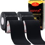 AJUVIA Professional Kinesiology Tape Roll, Premium Synthetic Sports Tape Athletic (2 Rolls, 10% Bonus, 40 + 4 Strips Precut) Lasts up to 14 Days, K Tape Precut Strips