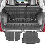 powoq Fit 2012-2016 Honda CRV Cargo Mat Rear Backrest Mat TPE Cargo Liner Trunk Mat for 2012 2013 2014 2015 2016 Honda CRV Accessories (Trunk Mat +Backrest Mats)