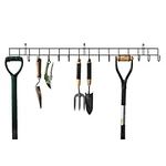 Direct Online Houseware House Of Home Tool & Garden Storage Rack | Metal Wall Hanging Shed Hooks For Gardening Tools, Equipment, Shovels, Rakes, Hose | 16 Hooks One Tier Garage Organiser