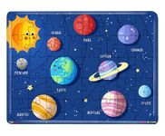 Fiddly's 40 Pcs Paperless Wooden Jigsaw Puzzle for Boys & Girls Learning Educational Toy for 4 Years and above (Solar System)