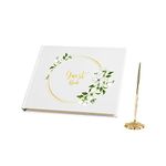 Wedding Guest Book, 7 x 9 Guest Book Wedding Reception, Wedding Guest Book with Free Pen, 120 Pages Guestbook for Wedding, Guest Book for Wedding, Wedding Books for Guests to Sign