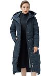 Orolay Women's Puffer Down Coat Winter Maxi Jacket with Hood