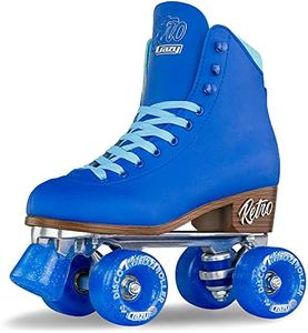 Crazy Skates Retro Roller Skates | Adjustable or Fixed Sizes | Classic Quad Skates for Women and Girls - Blue (Size: Mens 8 / Womens 9)