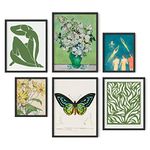 HAUS AND HUES Green Posters For Room Aesthetic - Famous Paintings Posters, Artist Posters For Room Aesthetic, Vintage Flower Prints, Matisse Print, Vintage Posters For Room Aesthetic (Unframed)