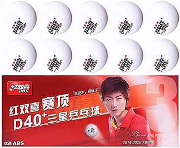 DHS 3-Star Table Tennis Ball ABS D40+,Table Tennis Ball of World Championship Official,ITTF Approved,10 Balls/Box (White)