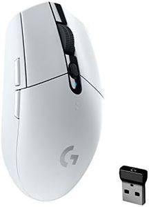 Logitech G305 LIGHTSPEED Wireless Gaming Mouse, HERO Sensor, 12,000 DPI, Lightweight, 6 Programmable Buttons, 250h Battery, On-Board Memory, Compatible with PC, Mac - White