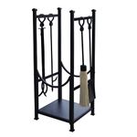 Panacea Hearth Centre, Metal, Black, 32.4 x 32.4 x 81.2 cm