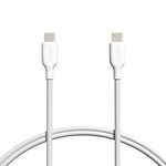 Amazon Basics USB-C to USB-C 2.0 Fast Charger Cable, 480Mbps Speed, 60W, USB-IF Certified, for Apple iPhone 15, iPad, Samsung Galaxy, Tablets, Laptops, 0.91 m, White