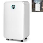 GiantexUK 12L/Day Dehumidifier, Air Dehumidifier with 3 Mode, Digital Humidity Display, Drain Pipe and 24H Timer for Large Room, Basement, Bedroom, Bathroom & Laundry