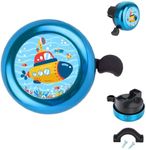 MZELQ Bicycle Bell Cute Clear Sound Adjustable Size Aluminum Bike Accessories Bell Ring for Girls Women Kids Adults, Blue (Cartoon Pattern)