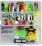 Cishbsoal 235pcs Fishing Lures Mixed Including Spinners,VIB,Treble Hooks,Single Hooks,Swivels,Pliers,Leaders (234pcs)