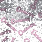 Christening Pink Table Metallic Foil Scatter Sprinkle Confetti Decorations x 3 PACKS