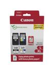 Canon PG540L / CL541XL High Yield Genuine Ink Cartridges, Pack of 2 (Colour and Black), Includes 50 Sheets of 4x6 Photo Paper - Security Cardboard Multipack