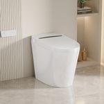 ELLAI Smart Toilet ADA Height Tankless Elongated Bidet Toilet with Auto Flush, One Piece Toilet with Bidet Build in Heated Seat and Multi-Function Remote Control in White