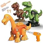 Take Apart Dinosaur Toys for Boys Building Toy Set with Electric Drill Construction Engineering Play Kit STEM Learning for Kids Girls Age 3 4 5 Year Old