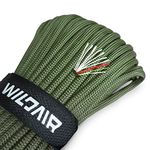 WILDAIR Paracord Survival Paracord Parachute Fire Cord Survival Ropes 4-in-1 25Ft 5/32" Diameter U.S. Military Type III with Integrated Fishing Line, Fire-Starter Tinder