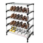 ADA® Premium Cady Stackable and Durable Shoe Rack, Multipurpose Heavy Duty Sturdy Iron Shoe Rack - Organize Your Shoes and Keep Your Closet Tidy - Space Saving Design [Black]