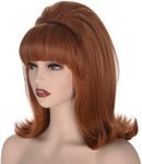 Coraline Womens Flip Wig 70s Pinup Pelucas 60s Retro Beehive Style Vintage Look Wig Costume Women Wig wtih Bang (Ginger)