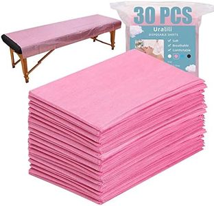 30PCS Massage Table Sheets Disposable Non Woven SPA Bed Cover Breathable Polypropylene Fabric 31" x 70" Thin, Not Waterproof （Pink）