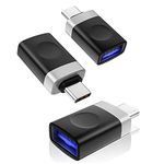 BASESAILOR USB C to USB Adapter 3Pack,Type C Male to USB A 3.0 Female Connector,Thunderbolt 4 OTG Converter for iPhone 16 15 Max,Mac Pro,iPad 10 Air 5 Mini Gen,Surface Go,Galaxy S22 S23 S24,Tab S9 S8