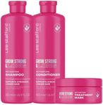 Lee Stafford Grow Strong & Long Kit | Activation Hair Regrowth Bundle Set - Anti Hair Loss Shampoo, Conditioner, & Deep Conditioning Treament Mask