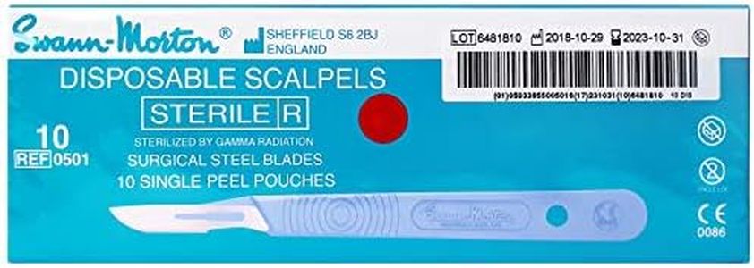 Swann-Morton #10 Sterile Disposable Scalpels with Blade [individually packed, box of 10]