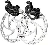 RUJOI Bike Disc Brake Kit, Aluminum Front and Rear Caliper, 160mm Rotor, Mechanic Tool-Free Pad Adjuster for Road Bike, Mountain Bike