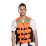 TALLIN Polyester Safety Life Jacket for Swimming Super lite Vest with 3-Buckle Weighing 75-95 kg (Multicolour)