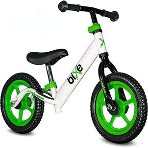 Bixe Aluminum Balance Bike for 2-5 Year Old Toddlers - 12 inch or 30.5 cm Wheels - No Pedal Kids' Training Bikes - Lightweight Bicycle for 2+ Boy or Girl - Green