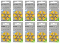 Power One Hearing Aid Battery Size 10, Pack Of 60 Batteries - Yellow