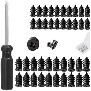 Tire Repair Rubber Nail Kit with 2 Sizes, 2026 Vacuum Tire Mending Nail Screw in Tire Repair Plugs, Fast Self-Service Flat Tire Puncture Repair with Screwdriver for Cars (S+L, 40pcs)