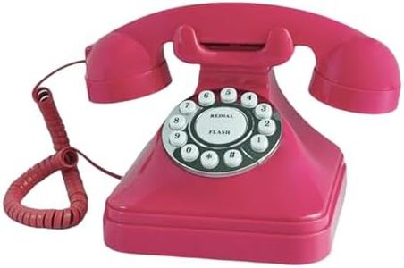 Retro Landline Home Phone,TelPal Corded Old Fashion Desk Phone, Basic Pink Decorative Analog Telephone Set, Senior Phone for Home/Office/Hotel… (Rose)
